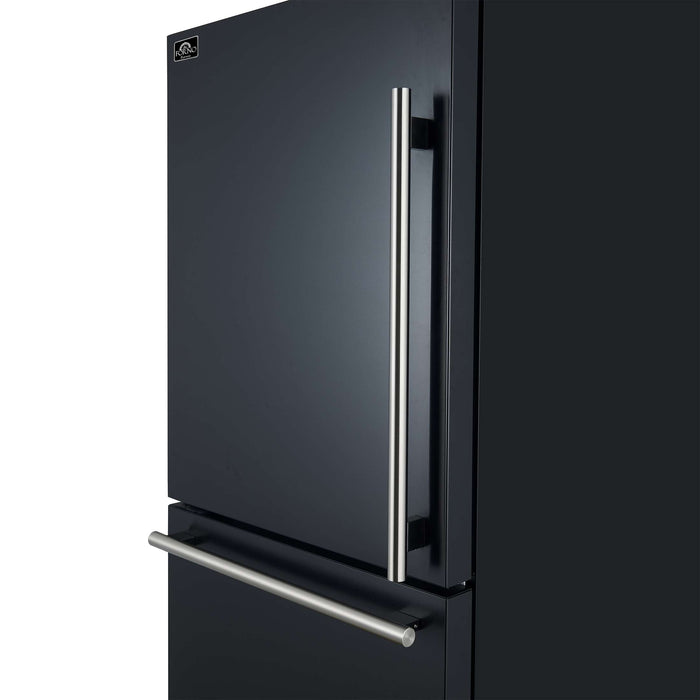 Forno Milano 2-Piece 62-Inch Freestanding Dual Bottom Freezer Refrigerator in Black – 34.4 cu.ft, Touch Control, Ice Maker