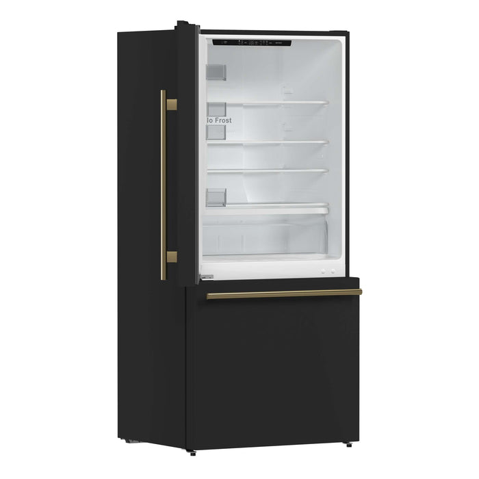 Forno Milano 2-Piece 62-Inch Freestanding Dual Bottom Freezer Refrigerator in Black – 34.4 cu.ft, Touch Control, Ice Maker