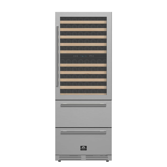 Forno Celano 30-Inch Dual Zone Wine Cooler and Beverage Cooler, 21.3 cu.ft, Stainless Steel