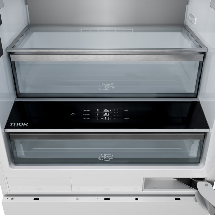 THOR Kitchen 30-inch Built-In Panel-Ready Bottom Mount Refrigerator – XRF3016BBP