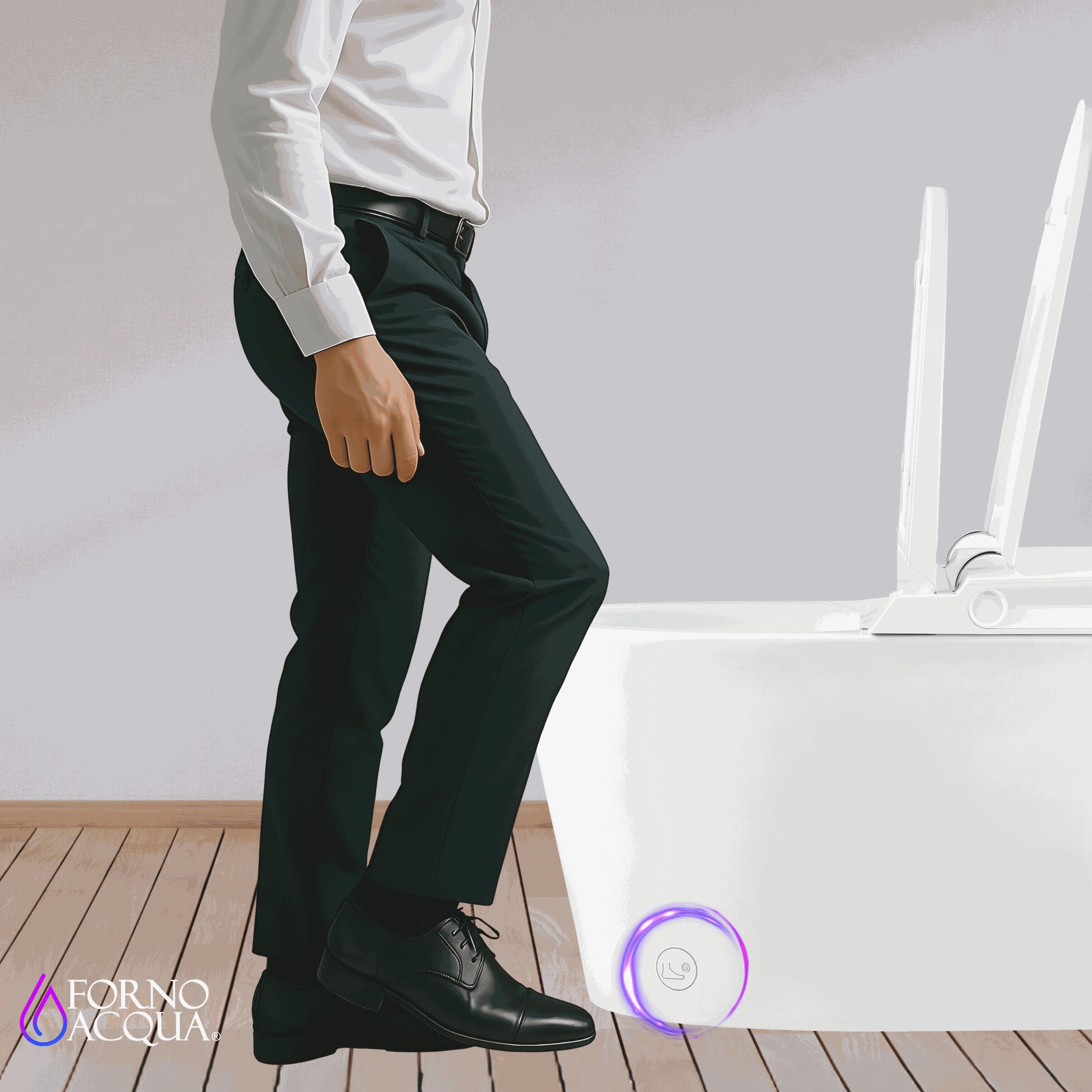 FORNO ACQUA Luxurious Super Smart Toilet. Includes Bidet, Heated Seat, Auto Flush, Auto Lid, Powerful Flush, Ideal for master bathrooms.