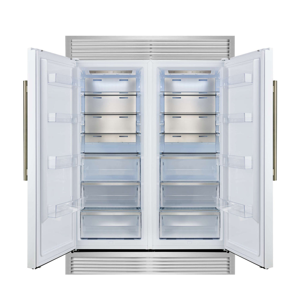 Forno Maderno 2-28-Inch Wide Convertible Refrigerator/Freezer in White, Decorative Trim, 27.2 cu.ft, 84-Inch High, ENERGY STAR Certified