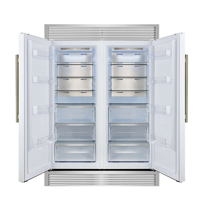 Forno Maderno 2-28-Inch Wide Convertible Refrigerator/Freezer in White, Decorative Trim, 27.2 cu.ft, 84-Inch High, ENERGY STAR Certified