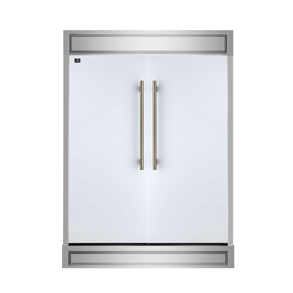 Forno Maderno 2-28-Inch Wide Convertible Refrigerator/Freezer in White, Decorative Trim, 27.2 cu.ft, 84-Inch High, ENERGY STAR Certified