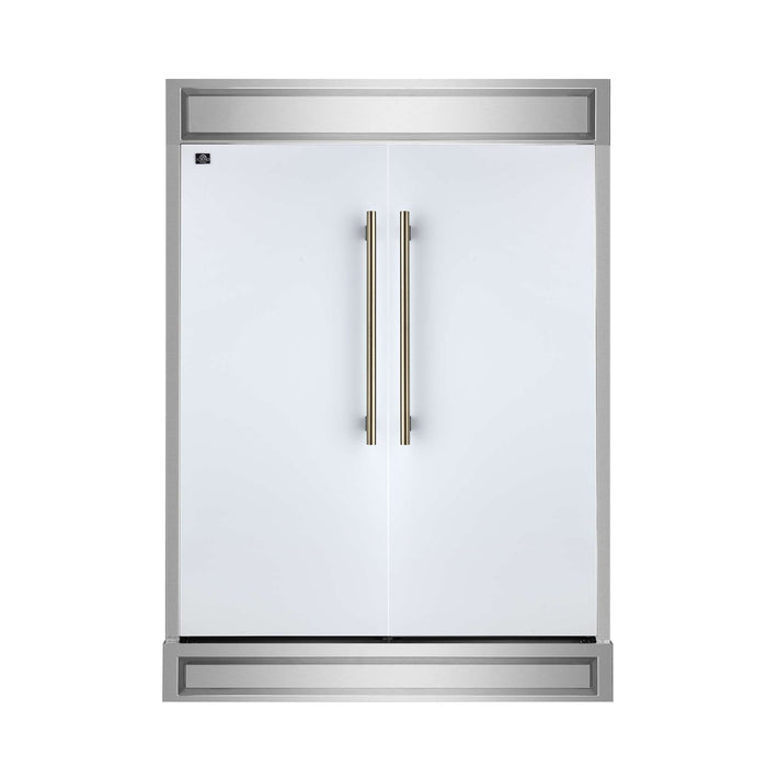Forno Maderno 2-28-Inch Wide Convertible Refrigerator/Freezer in White, Decorative Trim, 27.2 cu.ft, 84-Inch High, ENERGY STAR Certified