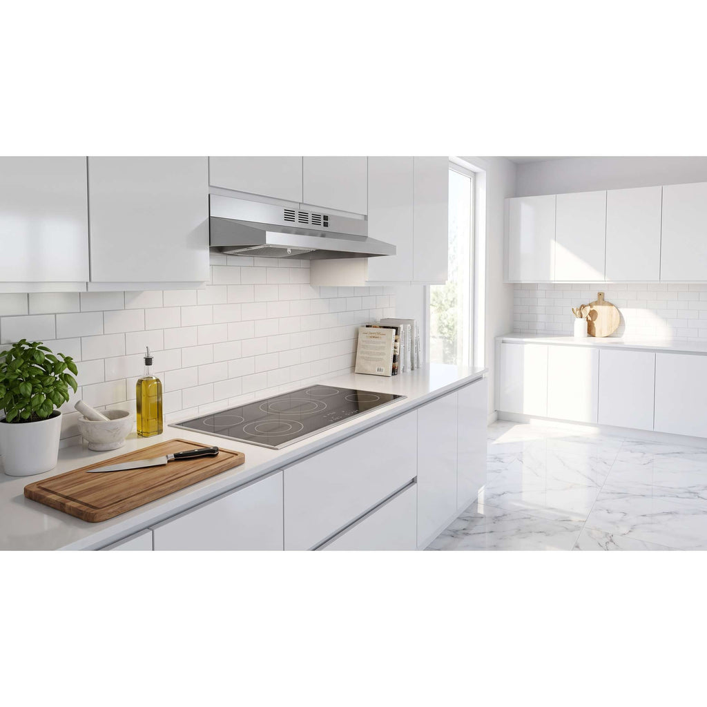 Forno Cappa 30-Inch Under Cabinet Range Hood, Stainless Steel, 200 CFM, Convertible, LED Lighting
