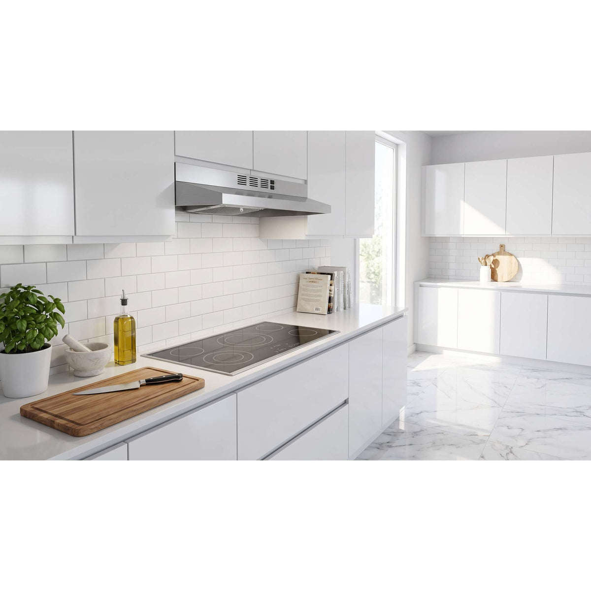 Forno Cappa 30-Inch Under Cabinet Range Hood, Stainless Steel, 200 CFM, Convertible, LED Lighting