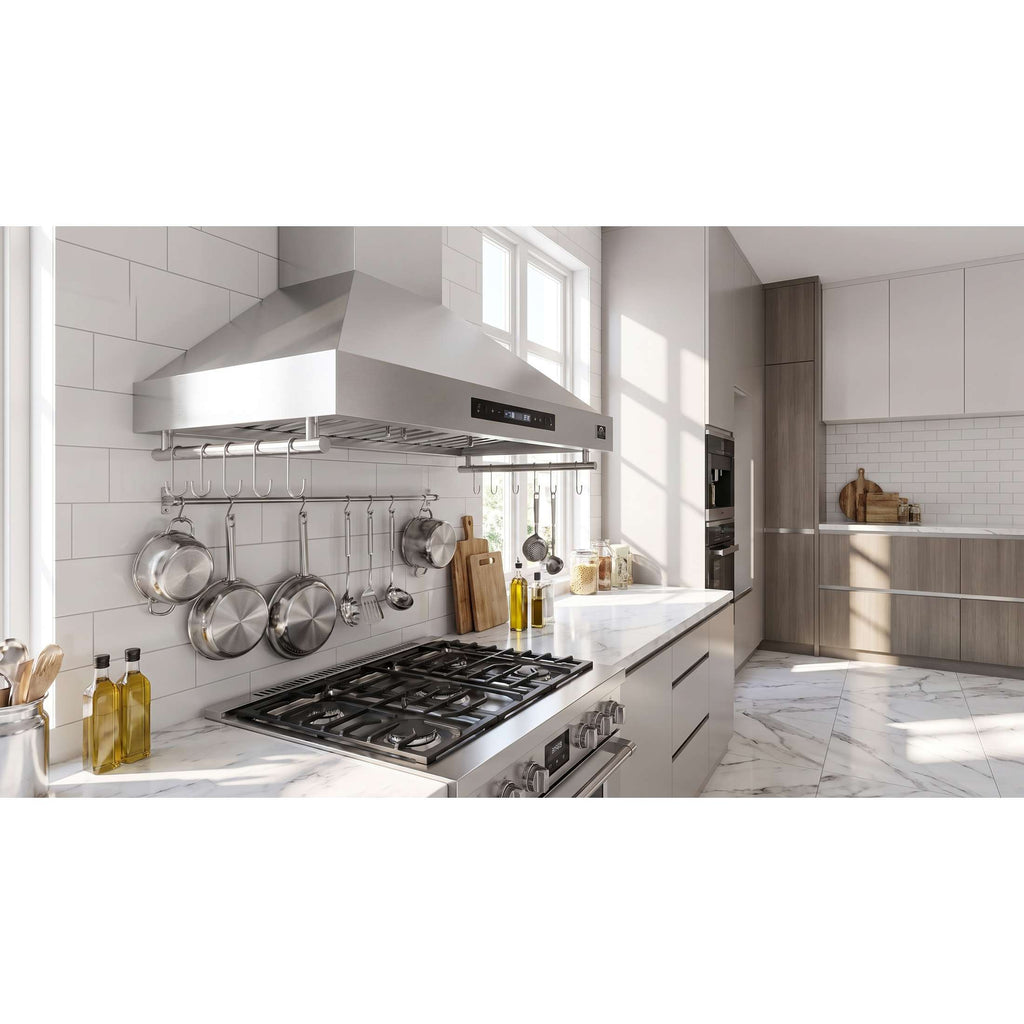 Forno Venezia 36 Inch Wall-Mounted Range Hood with Touch Controls and Baffle Filters