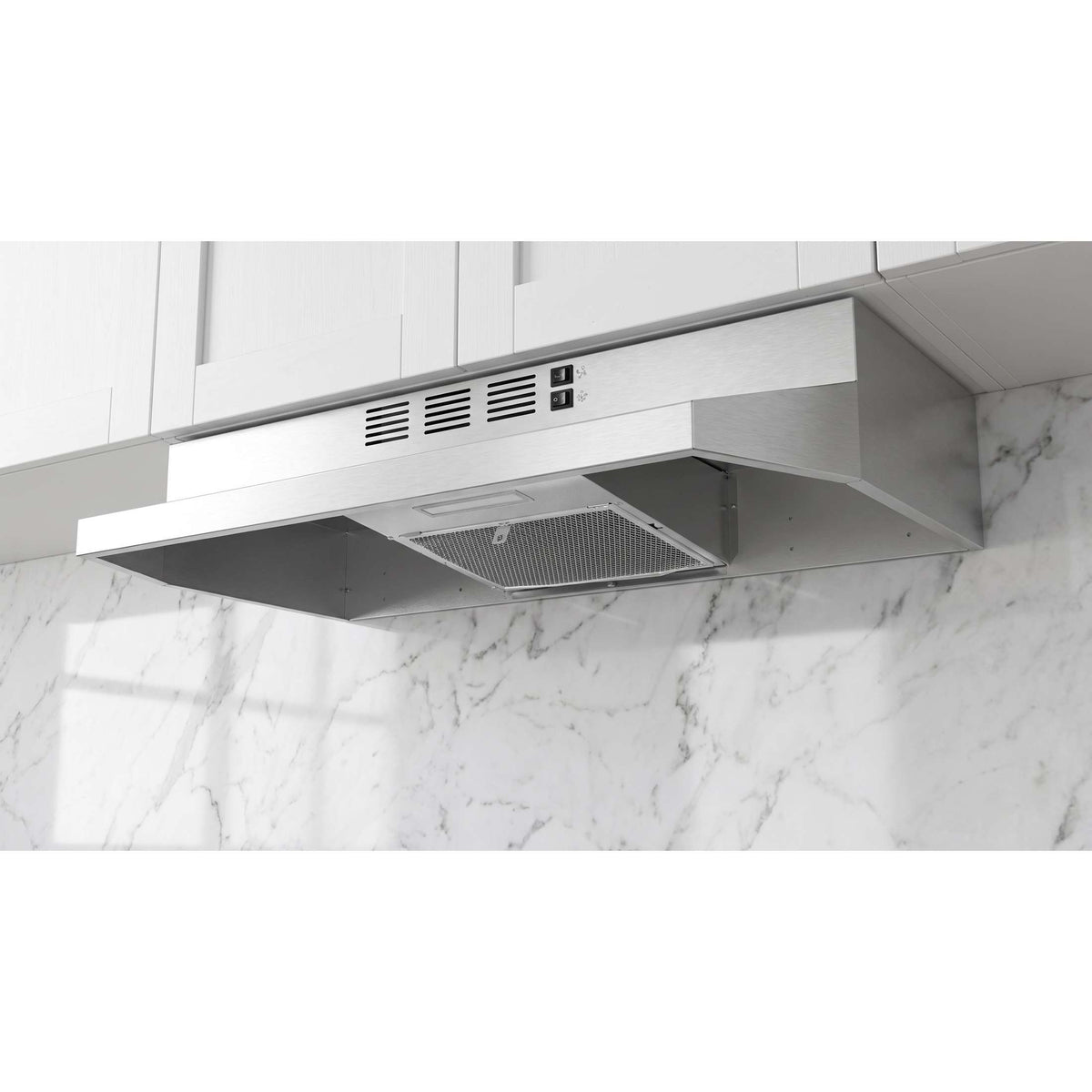 Forno Cappa 30-Inch Under Cabinet Range Hood, Stainless Steel, 200 CFM, Convertible, LED Lighting