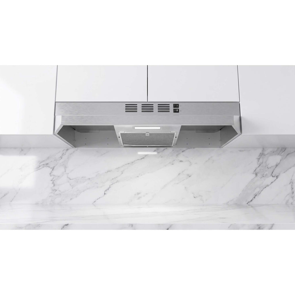 Forno Cappa 30-Inch Under Cabinet Range Hood, Stainless Steel, 200 CFM, Convertible, LED Lighting
