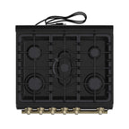 Forno Leonardo Espresso 30-Inch Black Gas Range, 5 Burners, 39,500 BTU, 5 cu.ft Convection Oven
