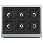 Forno Capriasca 36-Inch Gas Range, Stainless Steel, 6 Brass Burners, 120,000 BTU, Convection Oven, Energy Efficient