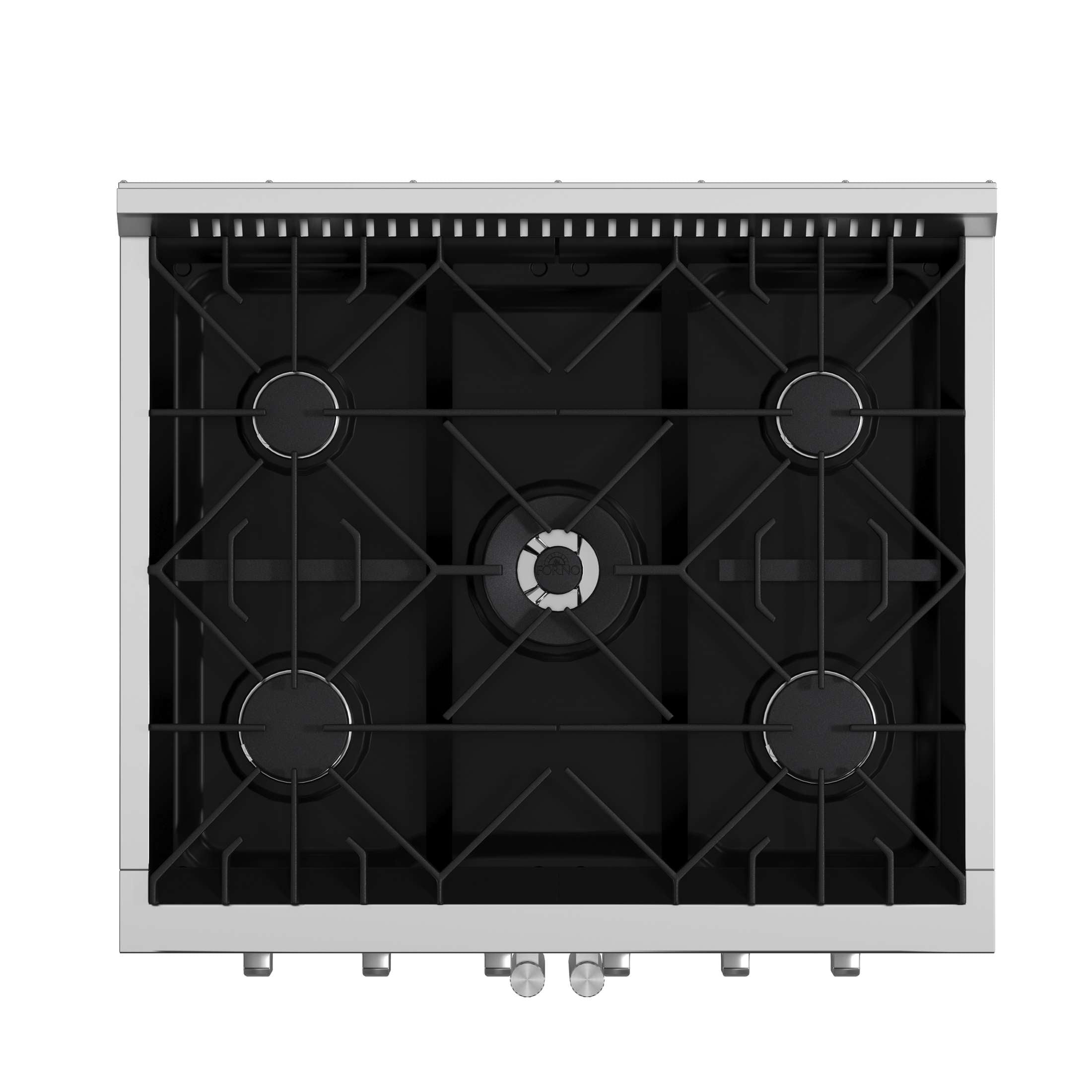 Forno Galiano 30-Inch Freestanding French Door Gas Range, 5 Burners, Convection Oven, Energy Efficient