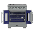 Forno Capriasca 30-Inch Freestanding French Door Gas Range, 4 Burners, Convection Oven, Energy Efficient
