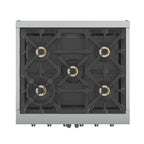 Forno Capriasca 30-Inch Freestanding French Door Gas Range, 4 Burners, Convection Oven, Energy Efficient