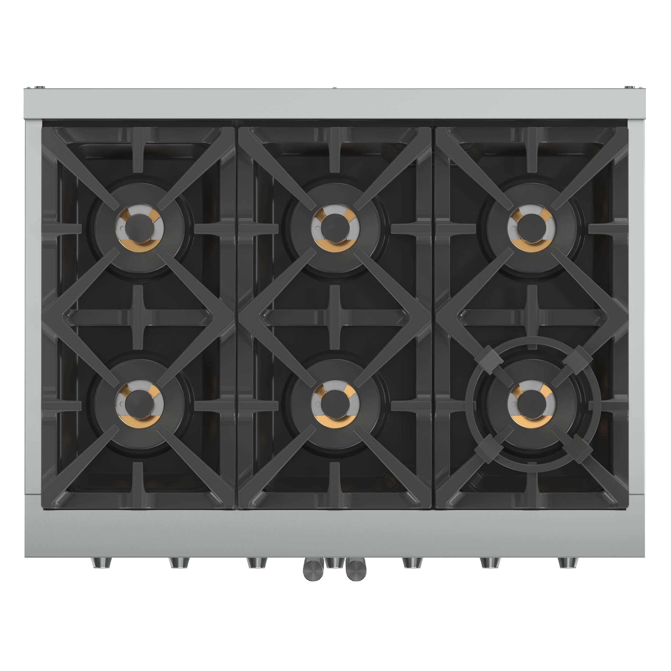 Forno Capriasca 36-Inch Freestanding French Door Gas Range, 6 Burners, Convection Oven, Energy Efficient
