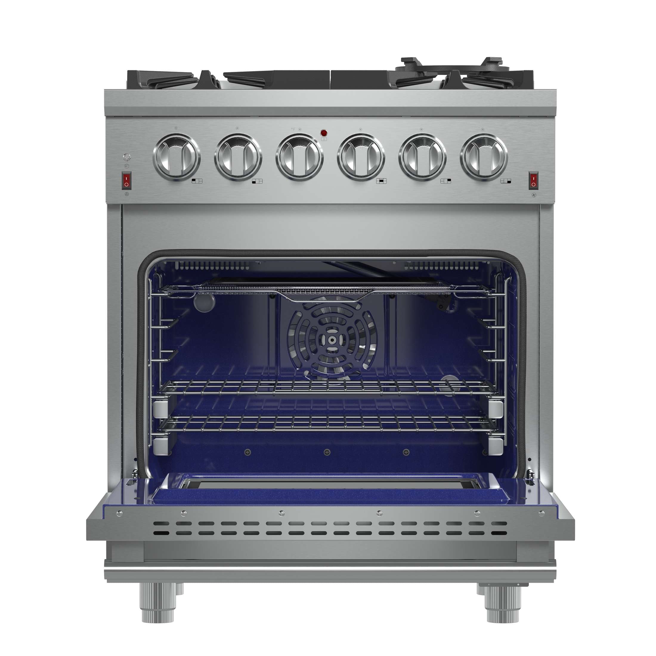 Forno Massimo 30-Inch Freestanding Gas Range, 5 Burners, True Convection Oven