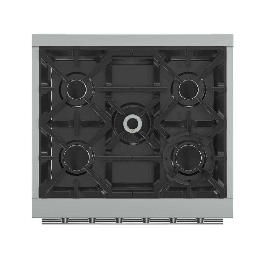 Forno Massimo 30-Inch Freestanding Gas Range, 5 Burners, True Convection Oven