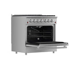 Forno Galiano 36-Inch Freestanding Gas Range, Stainless Steel, 6 Burners, Energy Efficient