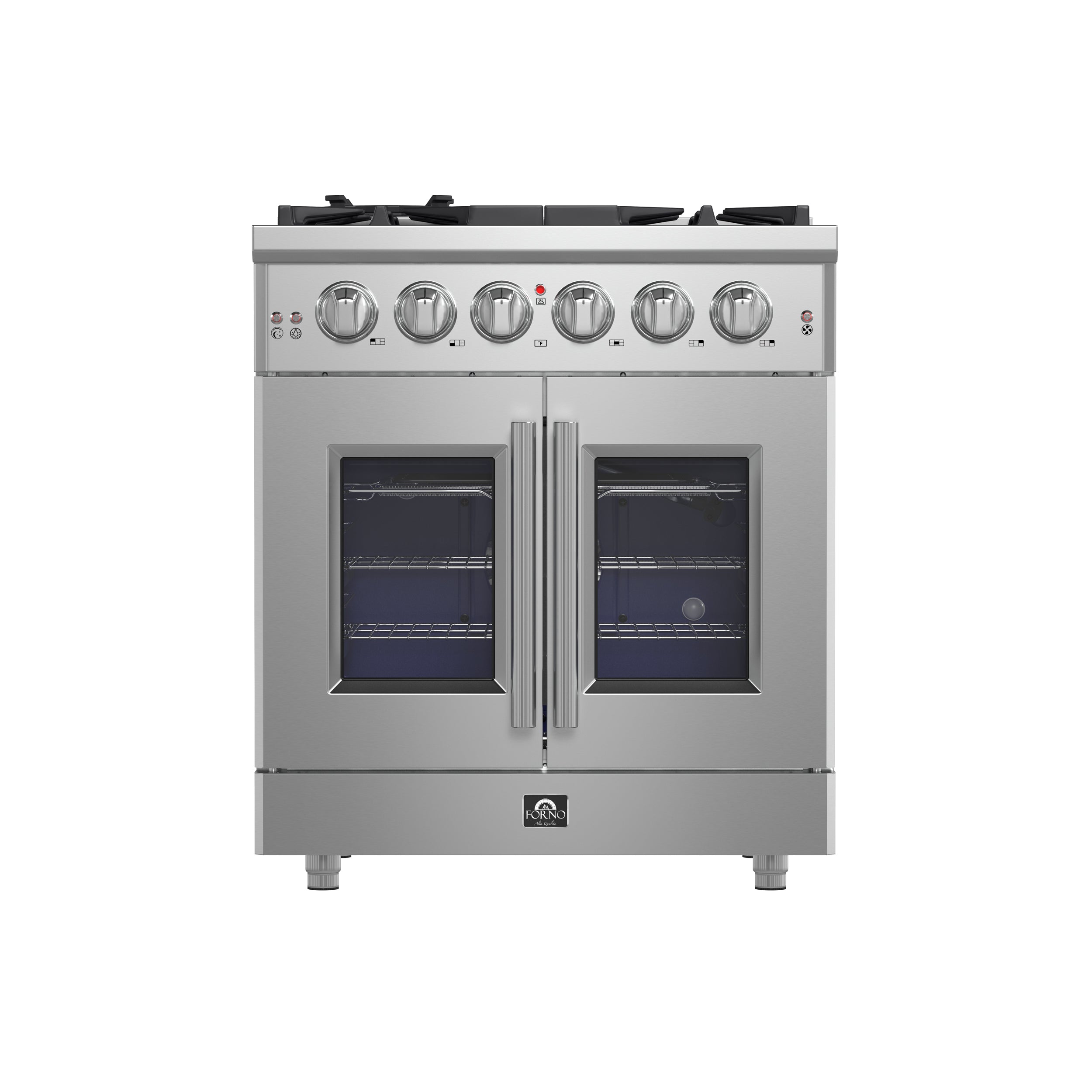 Forno Massimo 30-Inch Freestanding French Door Gas Range, 4 Burners, C ...