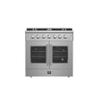 Forno Galiano 36-Inch Freestanding French Door Gas Range, 6 Burners, Convection Oven, Energy Efficient