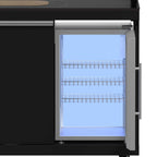 Forno All’Aperto 87,600 BTU Outdoor Kitchen, 4 Burners, Infrared Burners, Side Burner, Black Sintered Stone Countertops, Gas Pizza Oven, Sink Module, Bar & Beverage Center
