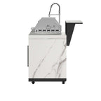 Forno Rimini Outdoor Kitchen: 30" BBQ 62,600 BTU, 4.8 cu.ft. Refrigerators, White Countertops
