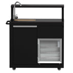 Forno All’Aperto 62,600 BTU BBQ, 3 Stainless Steel Burners, Infrared Burners, Sink Module, Black Sintered Stone Countertops, Bar and Beverage Center