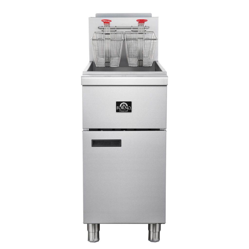 Forno Commerciale Natural Gas Deep Fryer, 4 Burners 120,000 BTU, 50 lbs Oil Capacity