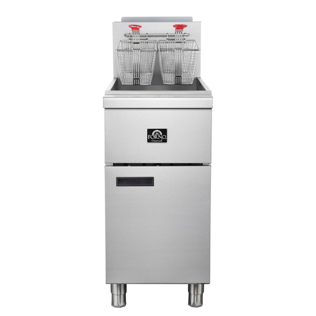 Forno Commerciale Natural Gas Deep Fryer, 4 Burners 120,000 BTU, 50 lbs Oil Capacity