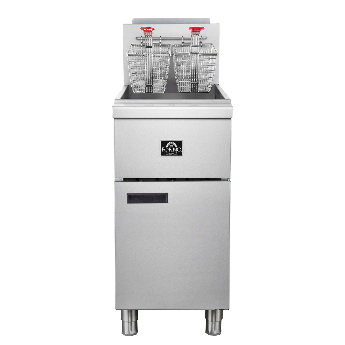 Forno Commerciale Natural Gas Deep Fryer, 4 Burners 120,000 BTU, 50 lbs Oil Capacity