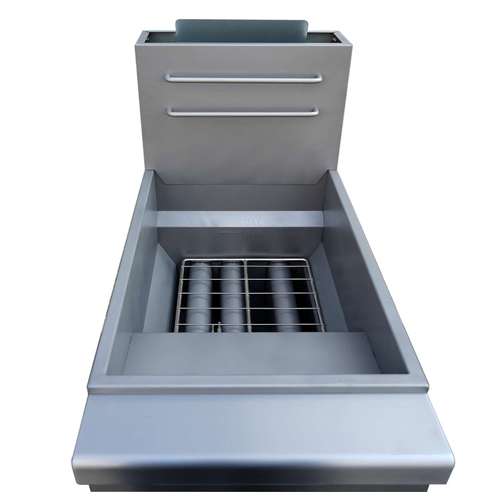 FORNO Commerciale Natural Gas Deep Fryer, 3 Burners 90,000 BTU, 40 lbs, Millivolt Control