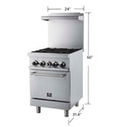 Forno Commerciale 24 Inch Gas Range with 4 Burners