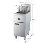 Forno Commerciale Natural Gas Deep Fryer, 3 Burners 90,000 BTU, 40 lbs, Millivolt Control