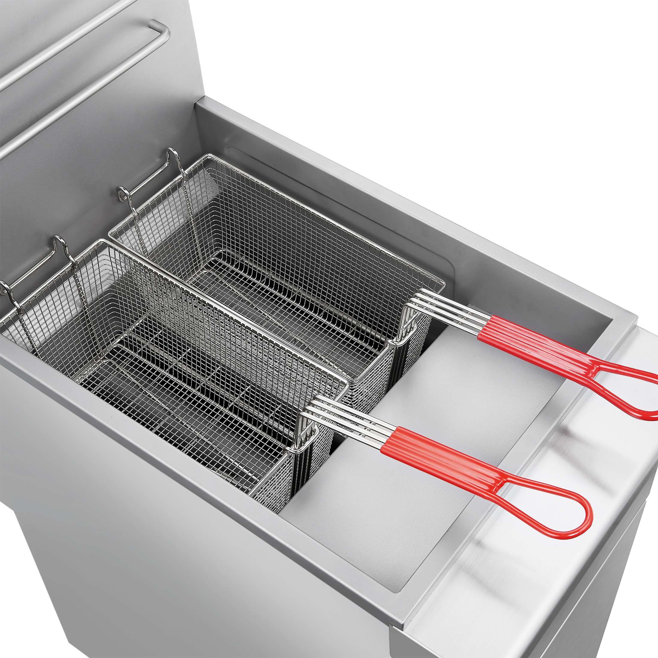Forno Commerciale Propane Gas Deep Fryer, 4 Burners 120,000 BTU, 50 lbs Oil Capacity, Millivolt Control