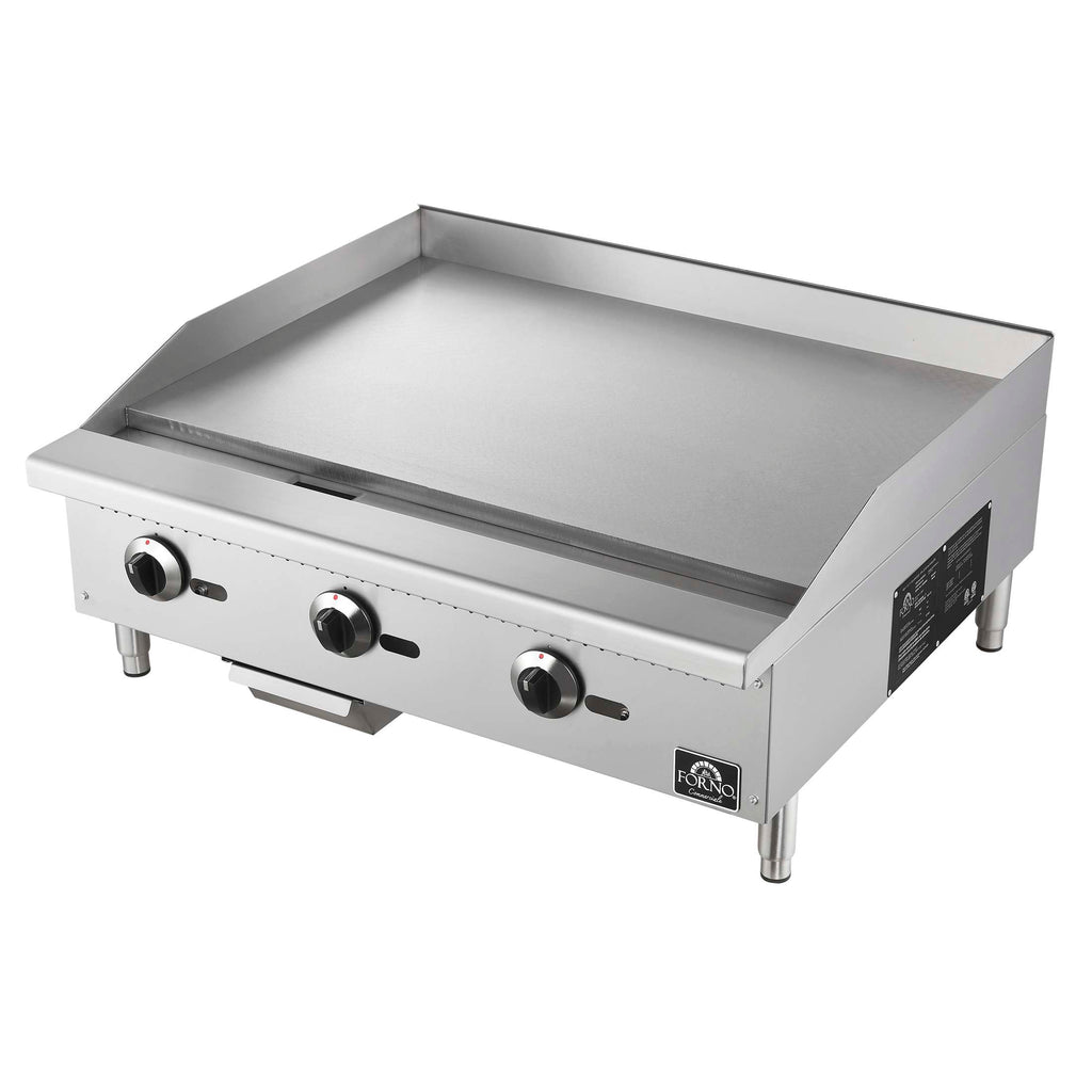 Forno Commerciale 36 Inch Gas Griddle, 3 Burners