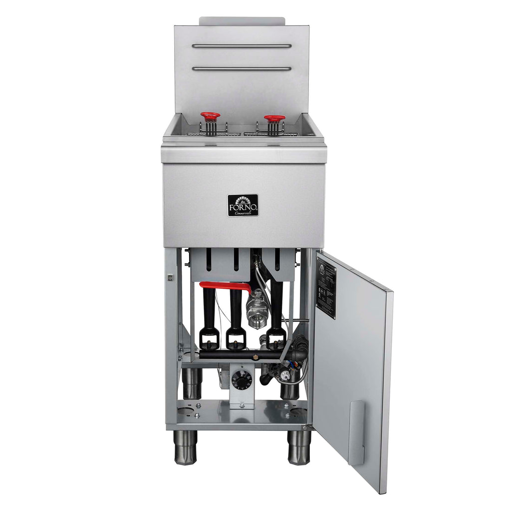 Forno Commerciale Propane Gas Deep Fryer, 3 Burners 90,000 BTU, 40 lbs Oil Capacity