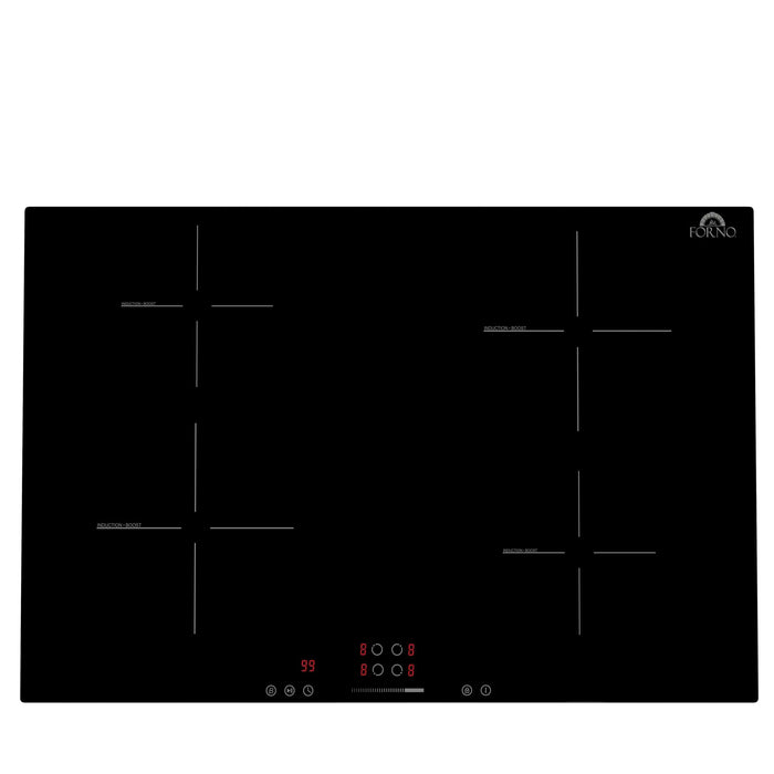 Forno Parco 30-Inch Induction Cooktop, 4 Zones, 7,200W Total Power, Touch Control, 9 Power Levels, Booster Function