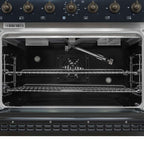 Forno Antico 36-inch Dual Fuel Range, Black and Antique Brass, 6 Burners, 4.5 cu.ft. Convection Oven