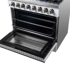 Forno Galiano 36" Freestanding Dual Fuel Range in White