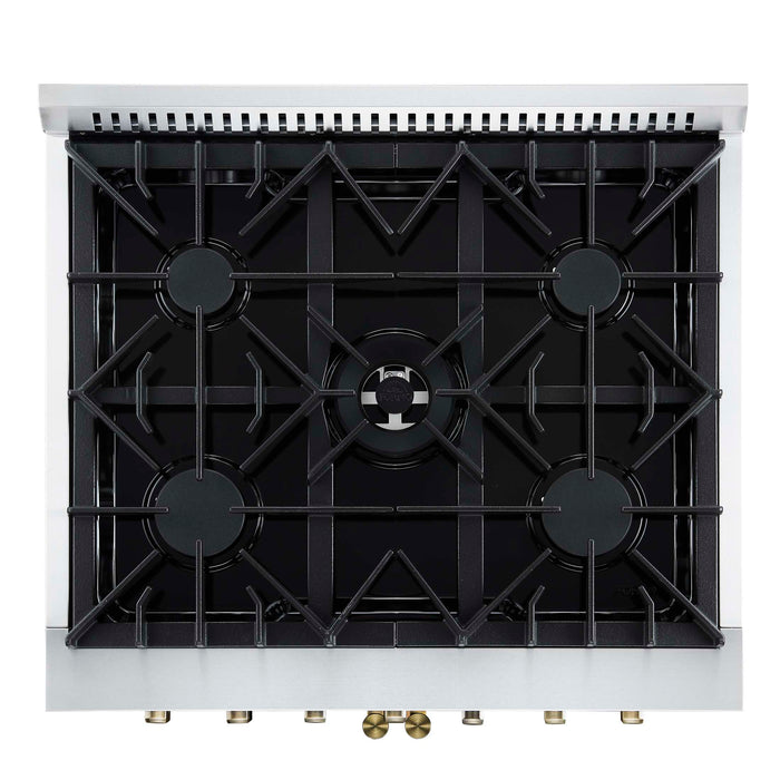 Forno Galiano 30-inch Freestanding French Door Dual Fuel Range Black