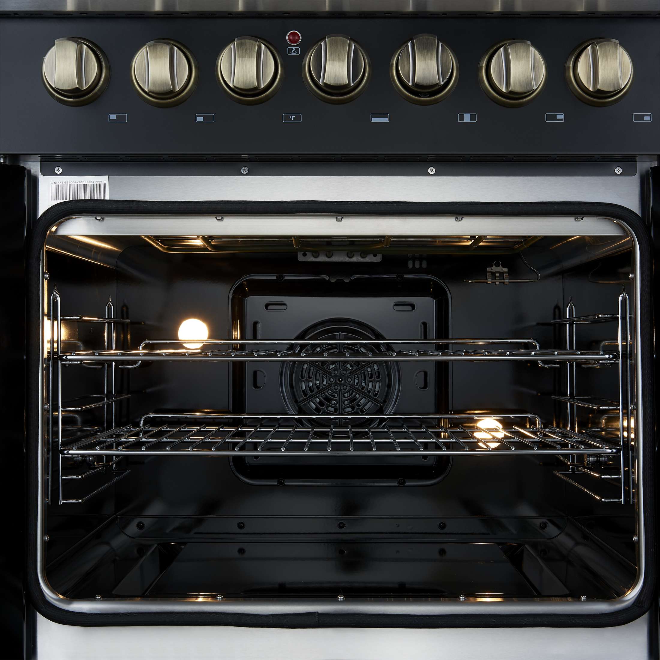 Forno Galiano 30-inch Freestanding French Door Dual Fuel Range Black