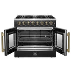 Forno Galiano 36-inch Freestanding French Door Dual Fuel Range Black
