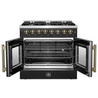 Forno Galiano 36-inch Freestanding French Door Dual Fuel Range Black