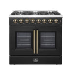 Forno Galiano 36-inch Freestanding French Door Dual Fuel Range Black