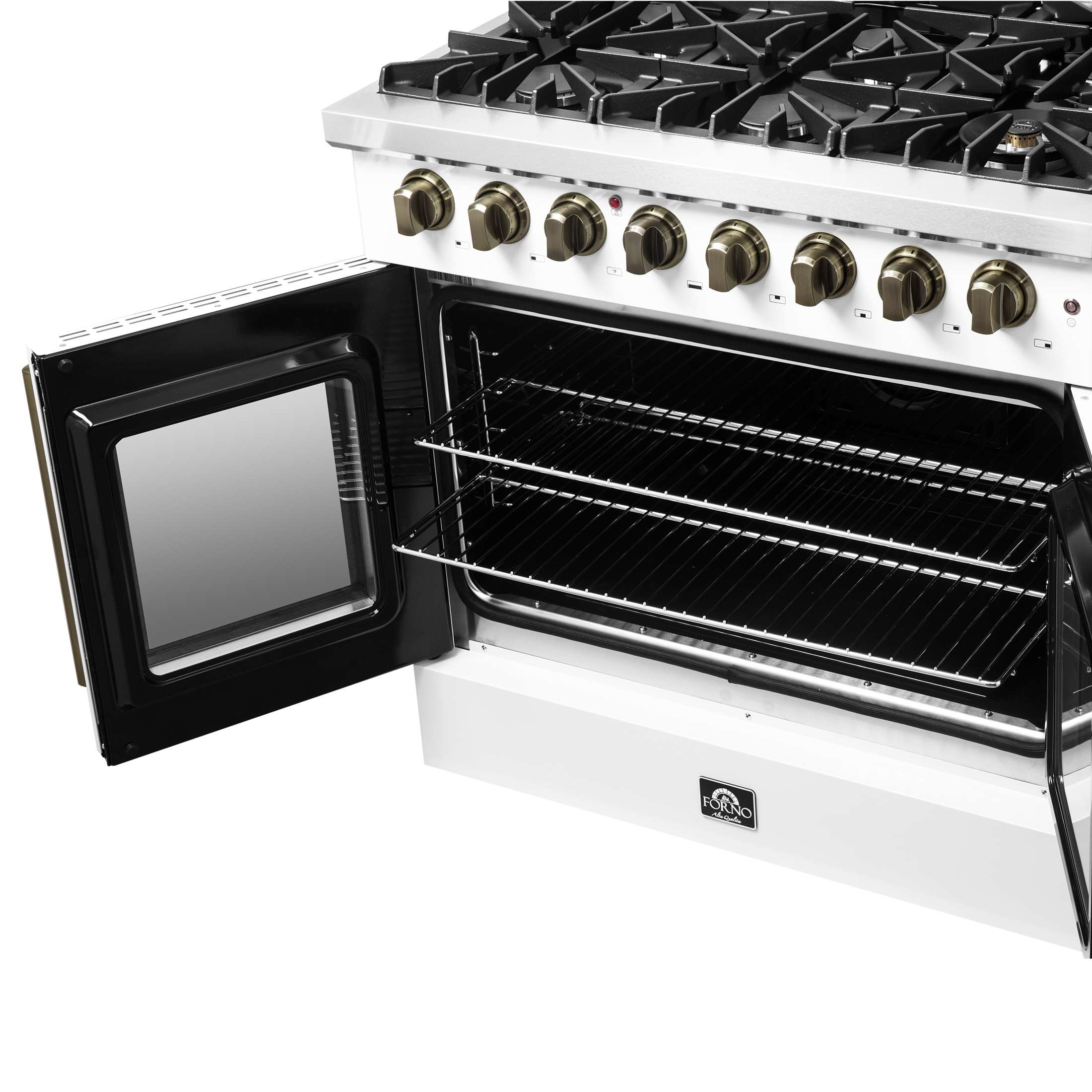 Forno Galiano 36-inch Freestanding French Door Dual Fuel Range White