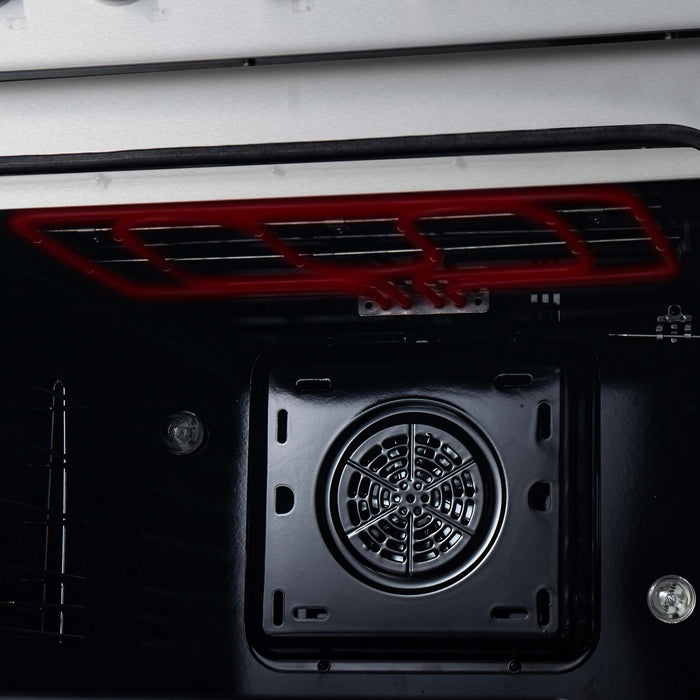 Forno Marco 30-Inch Dual Fuel Range, Stainless Steel, 4 Burners, 37,000 BTU, True Convection Oven, Energy Efficient