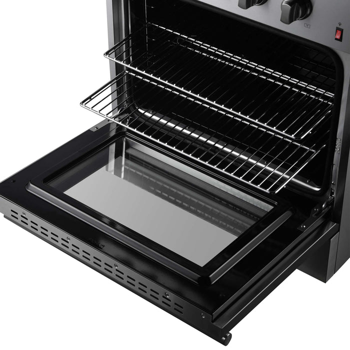 Forno Marco 30-Inch Dual Fuel Range, Stainless Steel, 4 Burners, 37,000 BTU, True Convection Oven, Energy Efficient