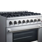 Forno Marco 36-Inch Dual Fuel Range, Stainless Steel, 6 Burners, 67,000 BTU, True Convection Oven, Energy Efficient