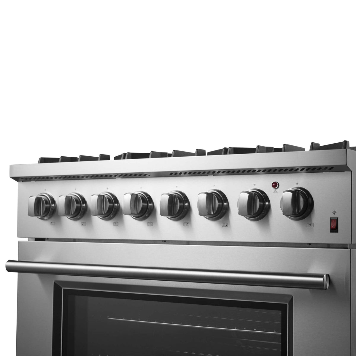 Forno Marco 36-Inch Dual Fuel Range, Stainless Steel, 6 Burners, 67,000 BTU, True Convection Oven, Energy Efficient